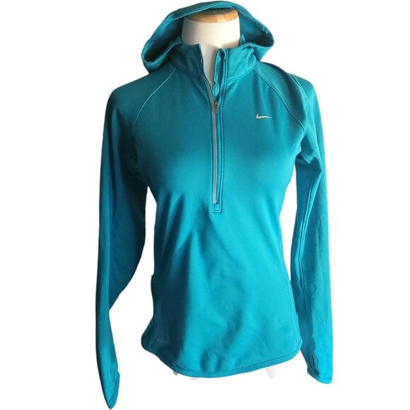 Nike Women's Element Thermal Dri-Fit Running Hoodie Teal Womens Small - Picture 1 of 14
